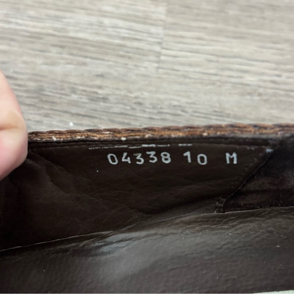 Men's Bragano by Cole Haan Loafers Dress Shoes Brown Woven Leather with Tassle - Picture 4 of 8